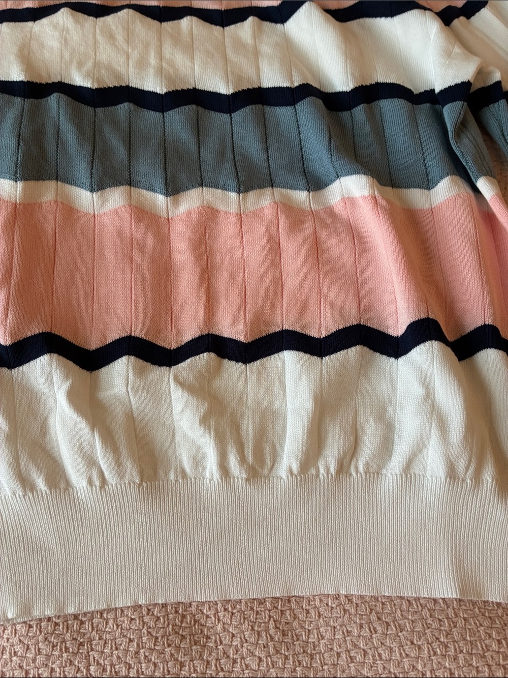 YAL Striped Crewneck Sweater in Pink, Blue & White - Picture 6 of 12